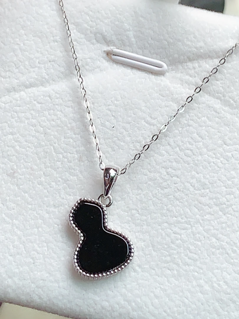 天然翡翠A货镶嵌s925银葫芦吊坠福禄挂件多样性发一件