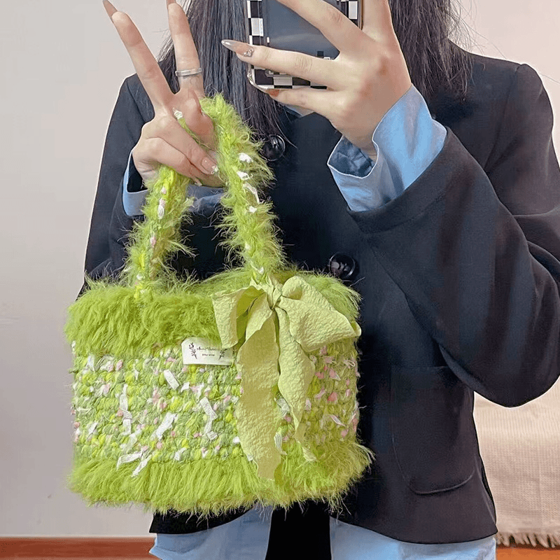 手工diy春天毛线手工编织包材料包小清新手工创意礼物手提斜挎包