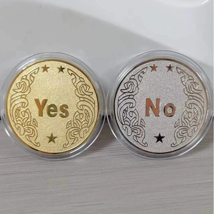 【艺凡】决策币YES/NO魔术币玩具币幸运币纪念章把玩币金属工艺品