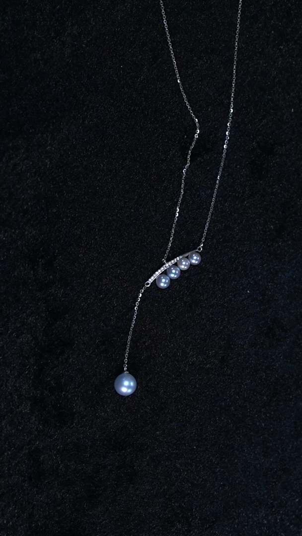 【闪购商品】海水珍珠颈饰银S925镶嵌真多麻项链 大珠8-9mm