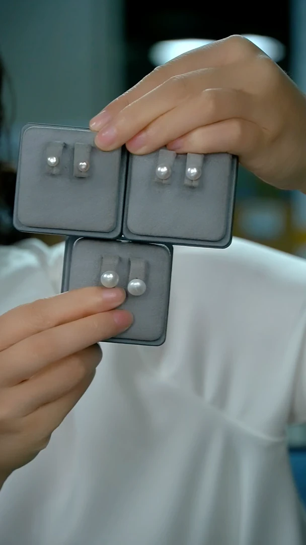 【闪购商品】淡水珍珠耳钉银S925镶嵌耳钉套装