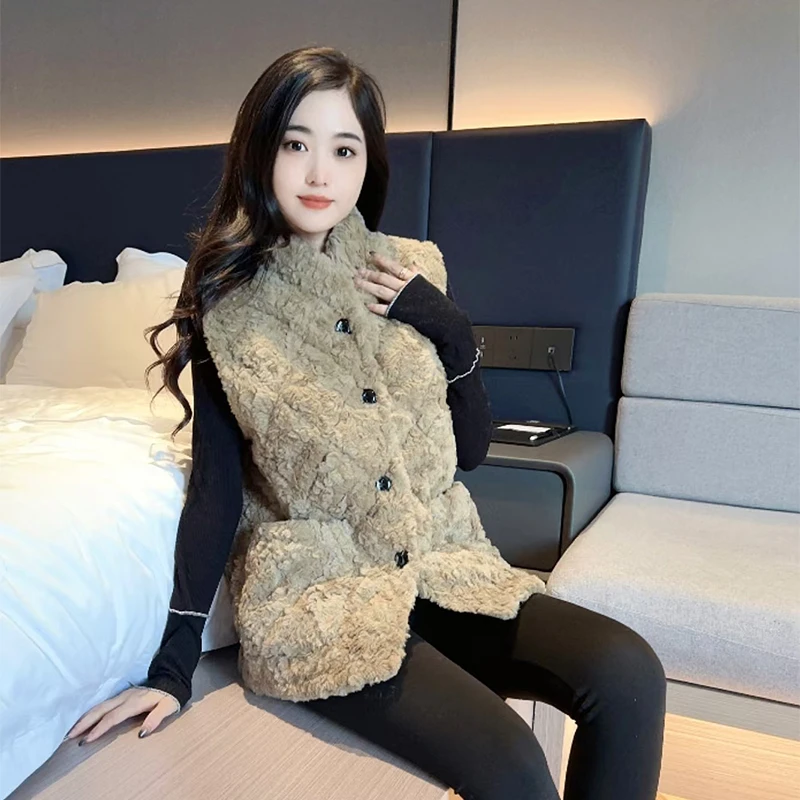 三昌秋冬新款睡衣女加绒加厚背心马夹外套百搭马甲