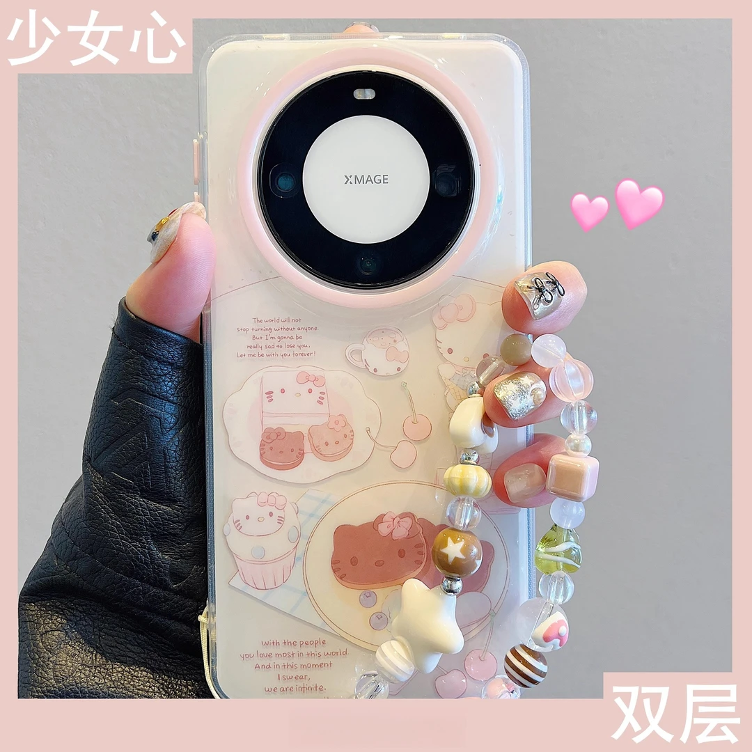 适用华为mate60pro+手机壳pura70pro+卡通甜品蛋糕iPhone16promax