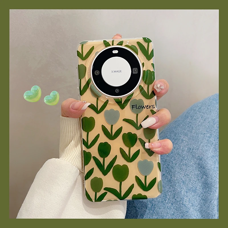 小清新郁金香适用华为mate60pro+手机壳p60pro高级感mate40/50pro