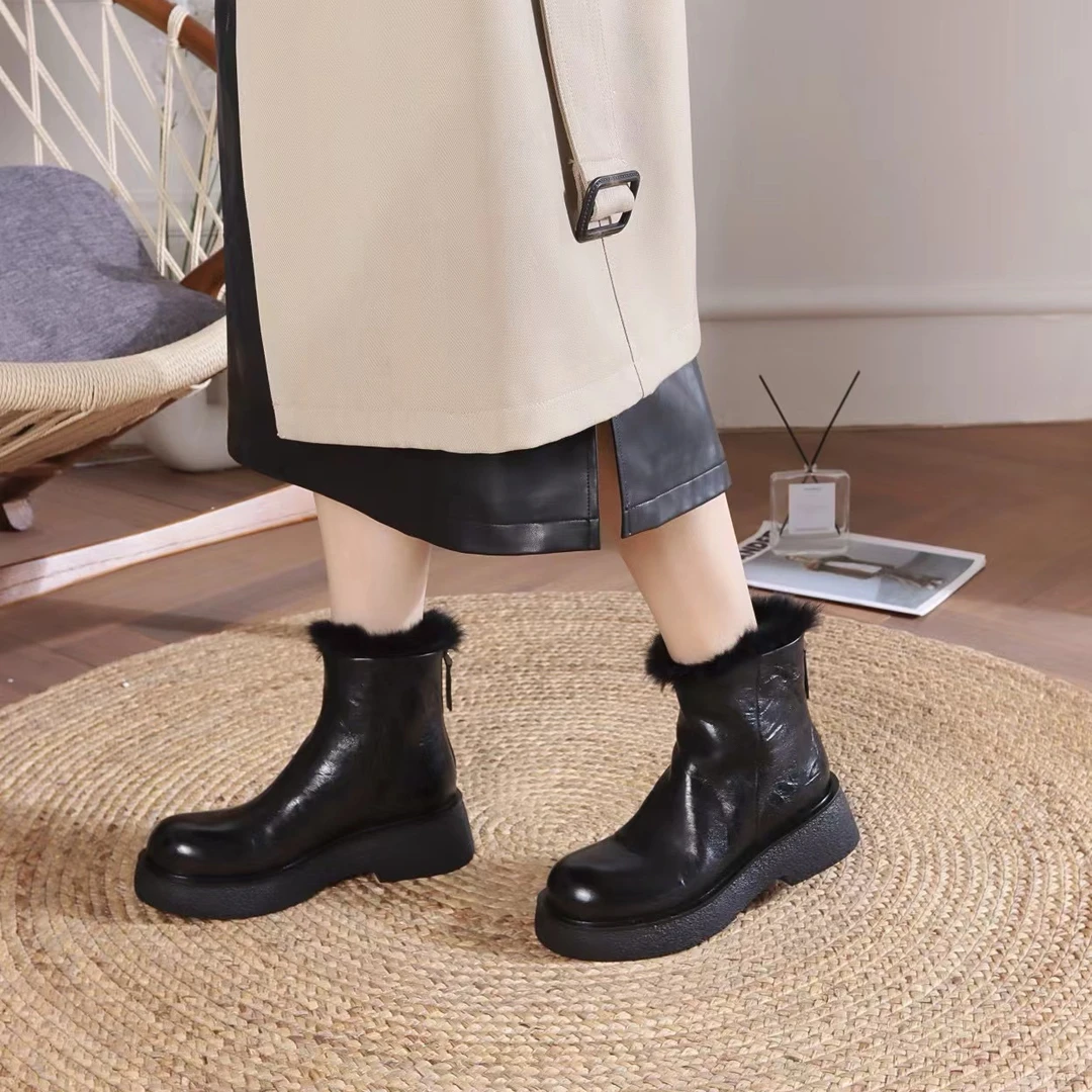 LIAJIGIRL/阿吉女·原创设计油腊羊皮短靴秋冬靴子#24D07B-05R