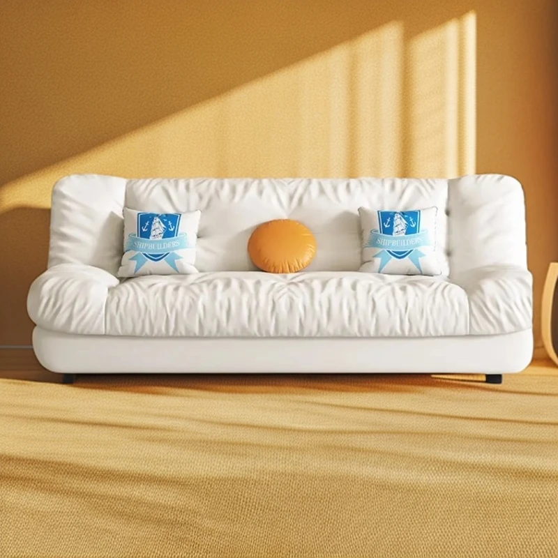 云朵沙发2024小户型客厅法式双人沙发床折叠两用布艺奶油风经济型