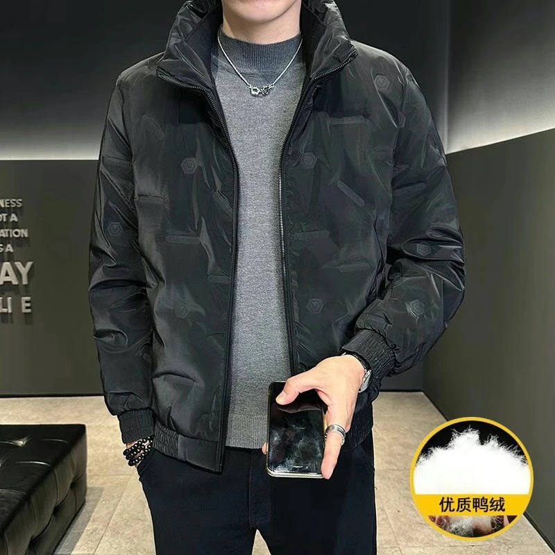 男士羽绒服外套立领加厚保暖夹克2024冬季外套时尚百搭潮流短款