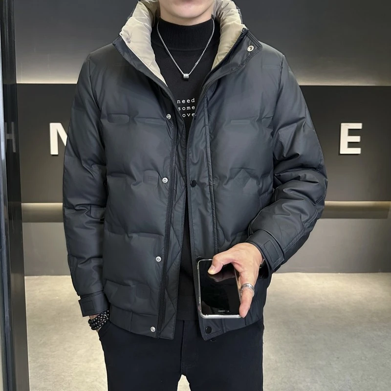 2024新款羽绒服男冬季立领潮流百搭青年休闲外套百搭鸭绒加厚保暖