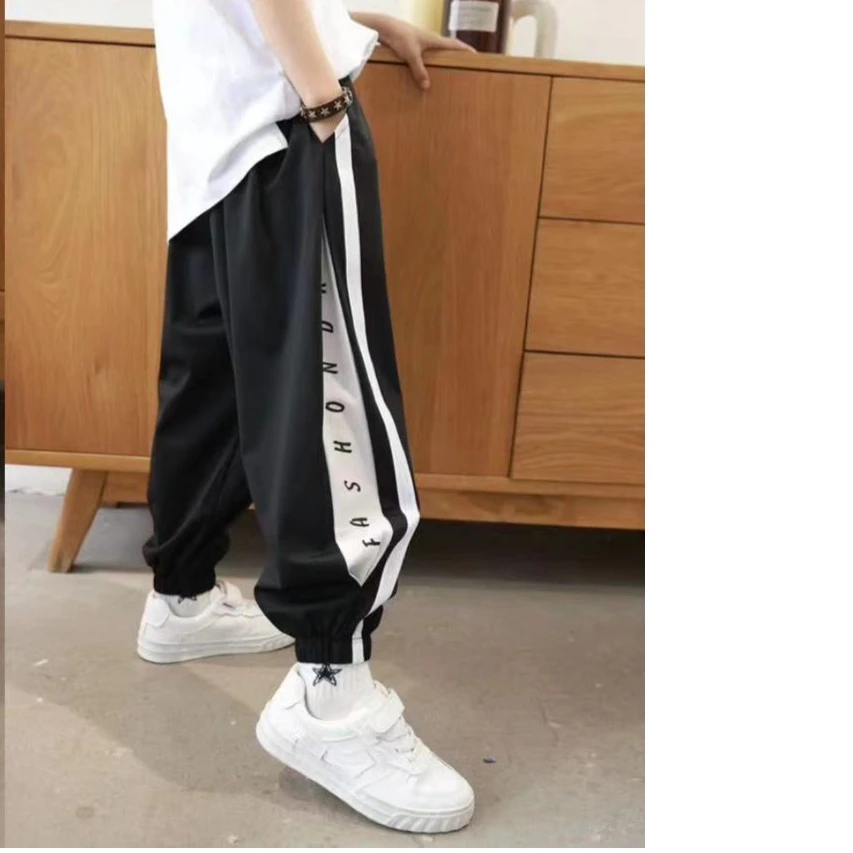 夏季新款中大童速干九分裤男童休闲裤