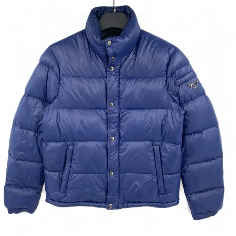 99新 Prada/普拉达 深蓝色三角标羽绒服 50 BBC 叶子746