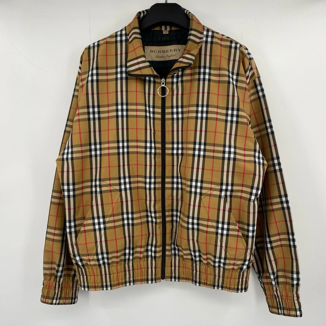 99新 BURBERRY/博柏利 圆环拉链格纹夹克A-皮蛋