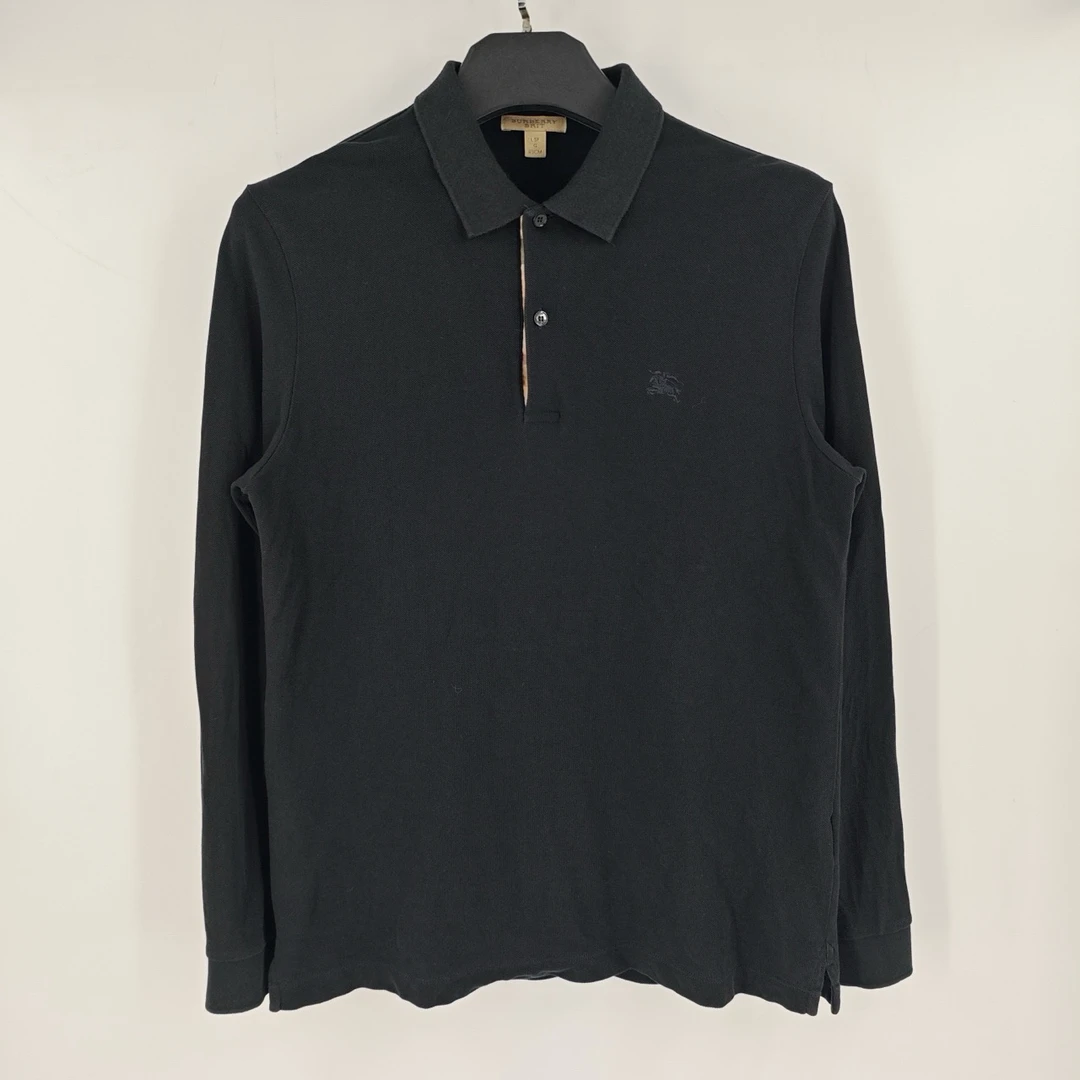 95新 BURBERRY/博柏利 门襟格纹战马刺绣长袖polo P-叶子1430