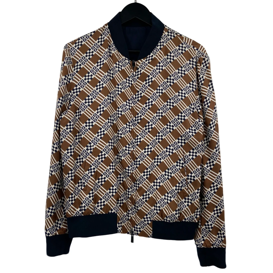 99新 FENDI/芬迪 双面穿满印双F拉链夹克 G 叶子869