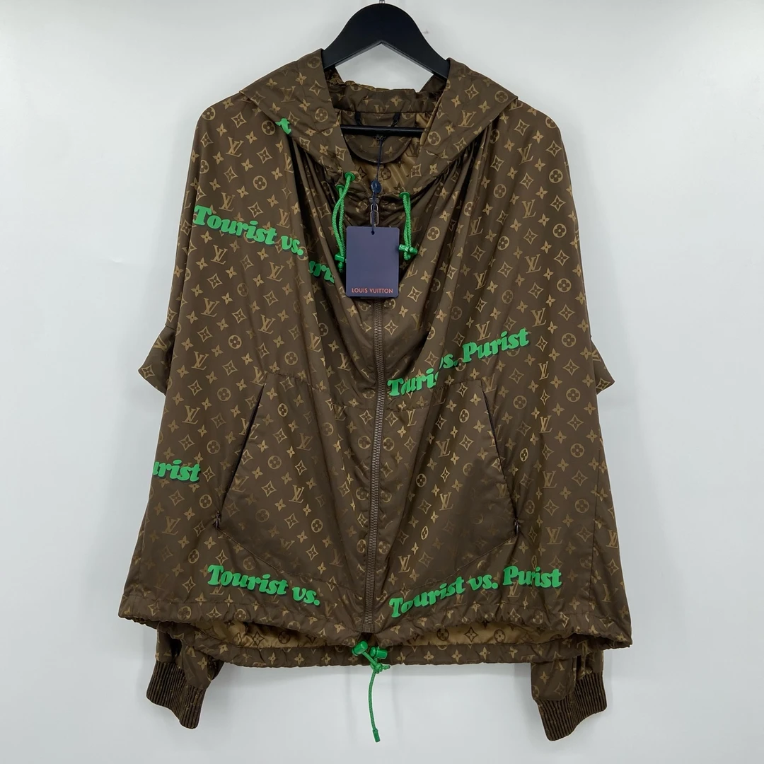 99新 LouisVuitton/路易威登 弹幕满印tourist冲锋衣 48 叶子-264