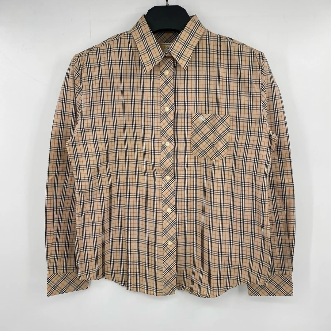 99新 BURBERRY/博柏利 口袋斜格纹长袖衬衫 发财