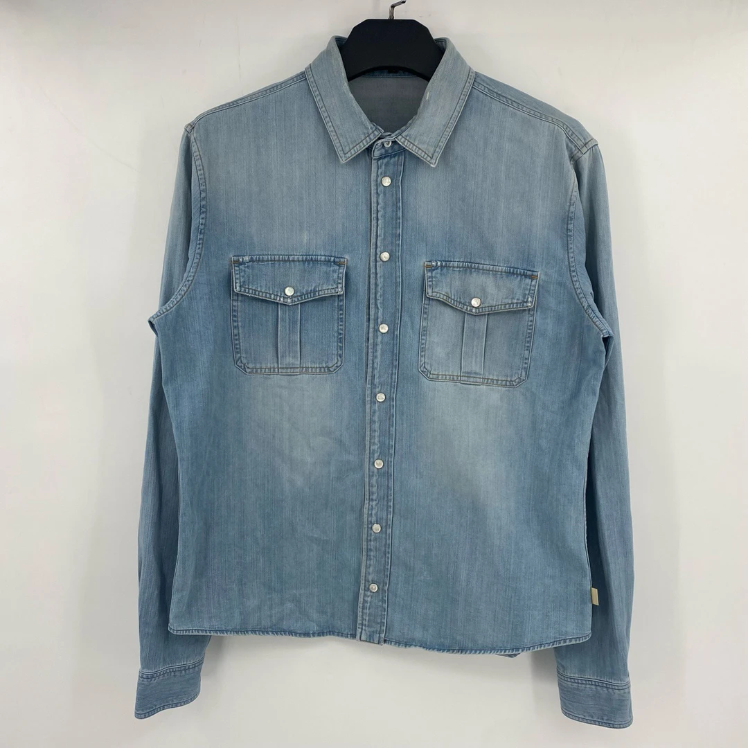 95新 GUCCI/古驰 Gucci 破坏胸前双口袋牛仔衬衫 52 P2404290001
