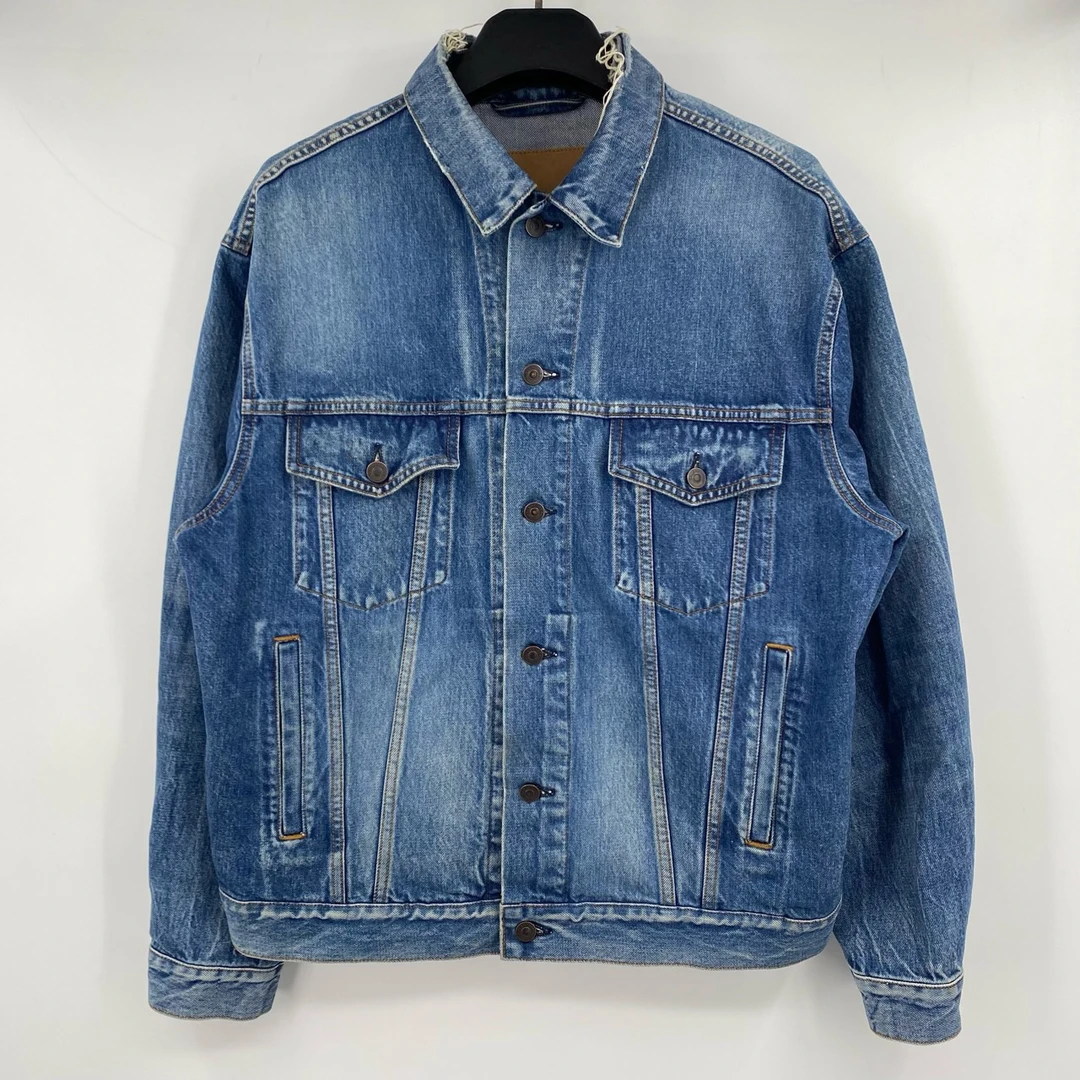 99新 Balenciaga/巴黎世家 背后白色字母牛仔外套 38 AB-叶子827