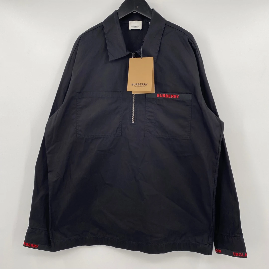 全新未使用 BURBERRY/博柏利 半拉链串标夹克 M码 叶子-835