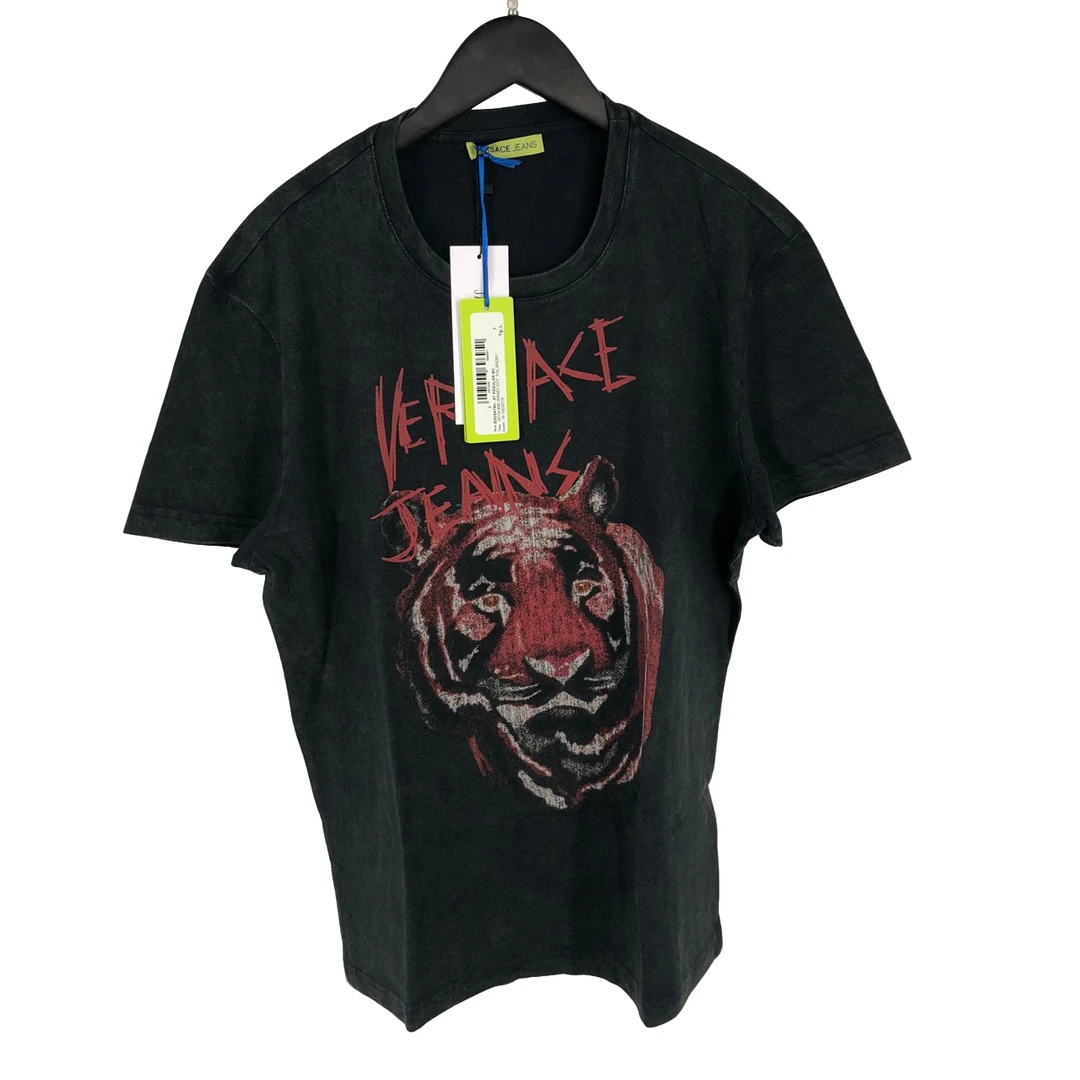 全新未使用 VERSACE/范思哲 做旧字母虎头短袖 A 叶子1060