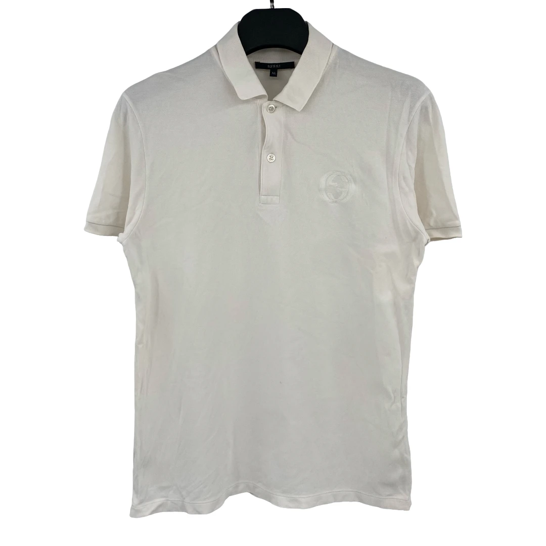 95新 GUCCI/古驰 刺绣双G短袖POLO XL 叶子1688