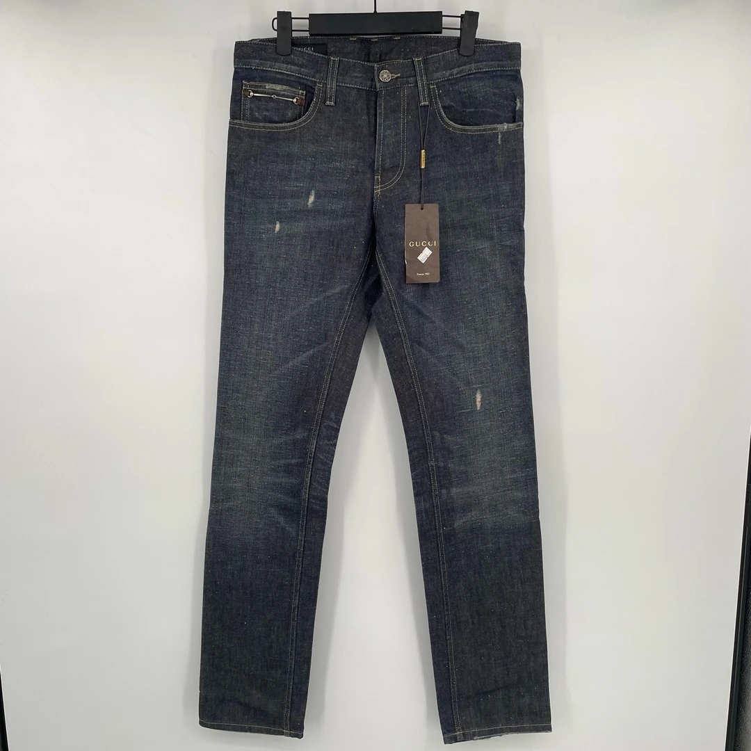全新未使用 GUCCI/古驰 Gucci 破洞牛仔裤 bbc 皮蛋