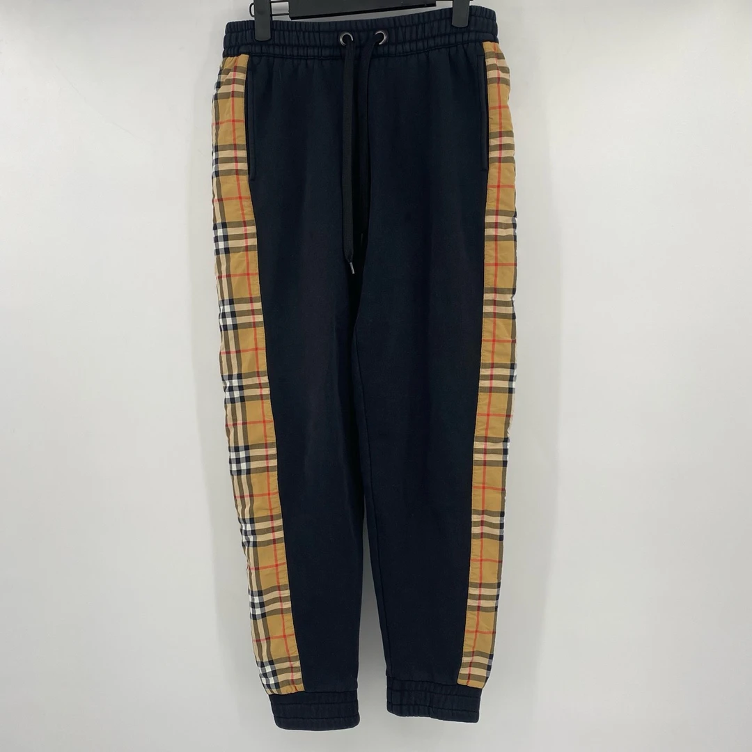 95新 BURBERRY/博柏利 侧边格纹拼接卫裤XS