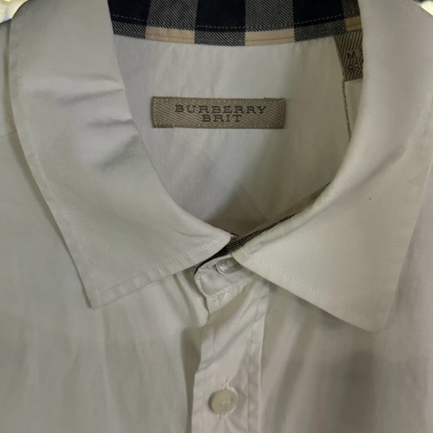 95新 BURBERRY/博柏利 白色翻领战马刺绣长袖衬衫