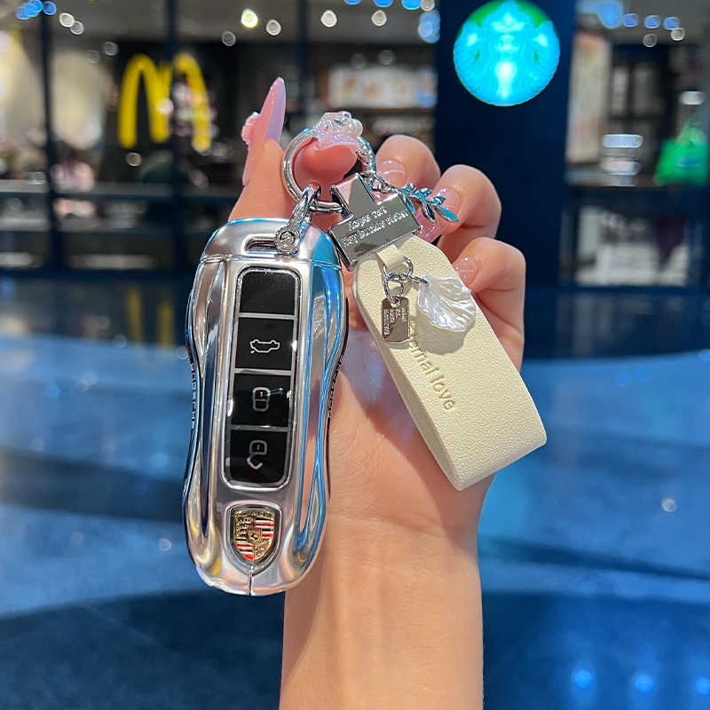 适用于保时捷钥匙套macan新卡宴帕拉梅拉911钥匙壳718钥匙包男女