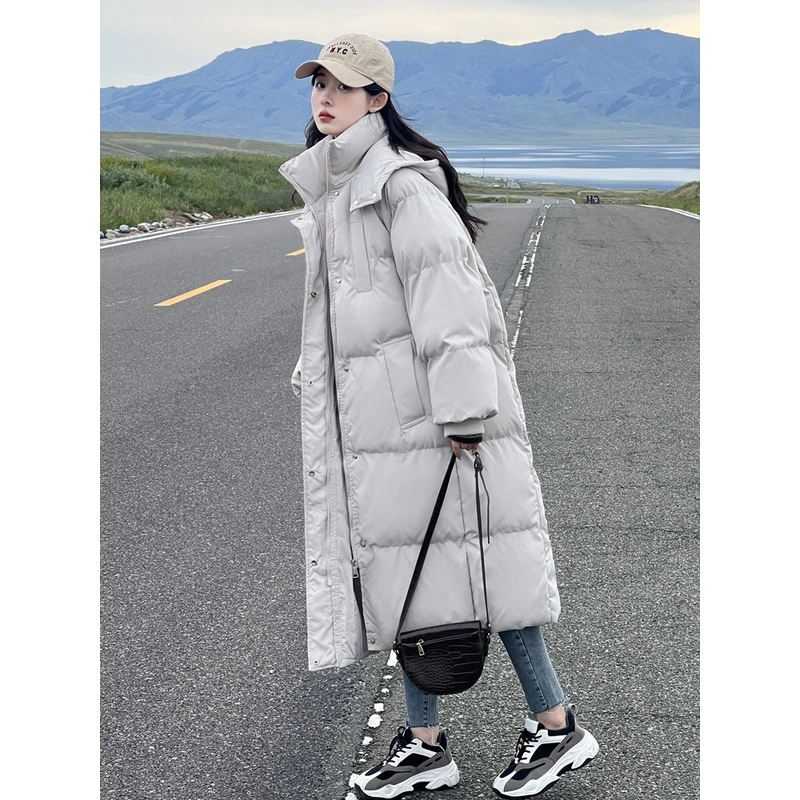 加厚过膝棉服女长款宽松ins港风面包服棉衣2023年冬季新棉袄外套