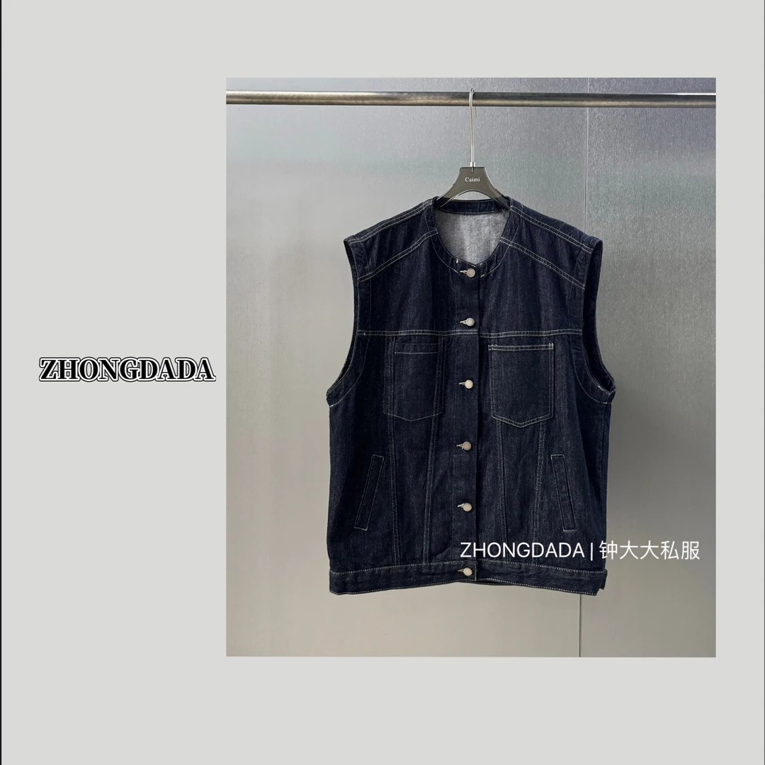 ZHONG大大【】 秋季韩版宽松马甲时尚休闲牛仔马夹外套11540