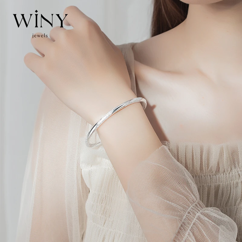 Winy/唯一 足银手镯 999纯银镯子女满天星送女朋友老婆生日礼物
