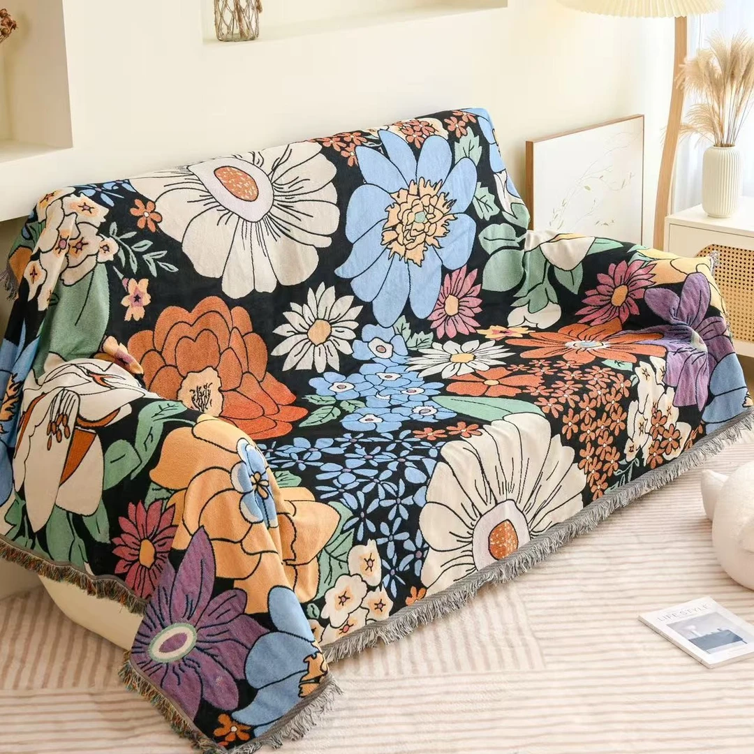 85*2.35复古花】提花沙发巾简约沙发垫防滑【实物以直播间为准】