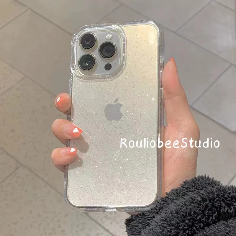 水晶闪粉苹果12适用11promaxxs潮iPhone13软xr爱心7/8p壳可爱小众