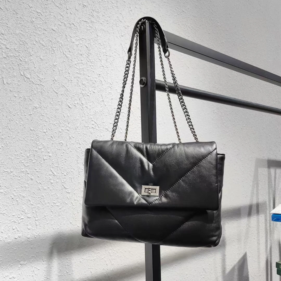 Jinho/金猴2024冬季新款单肩斜挎真皮女包头层羊皮小香风女包