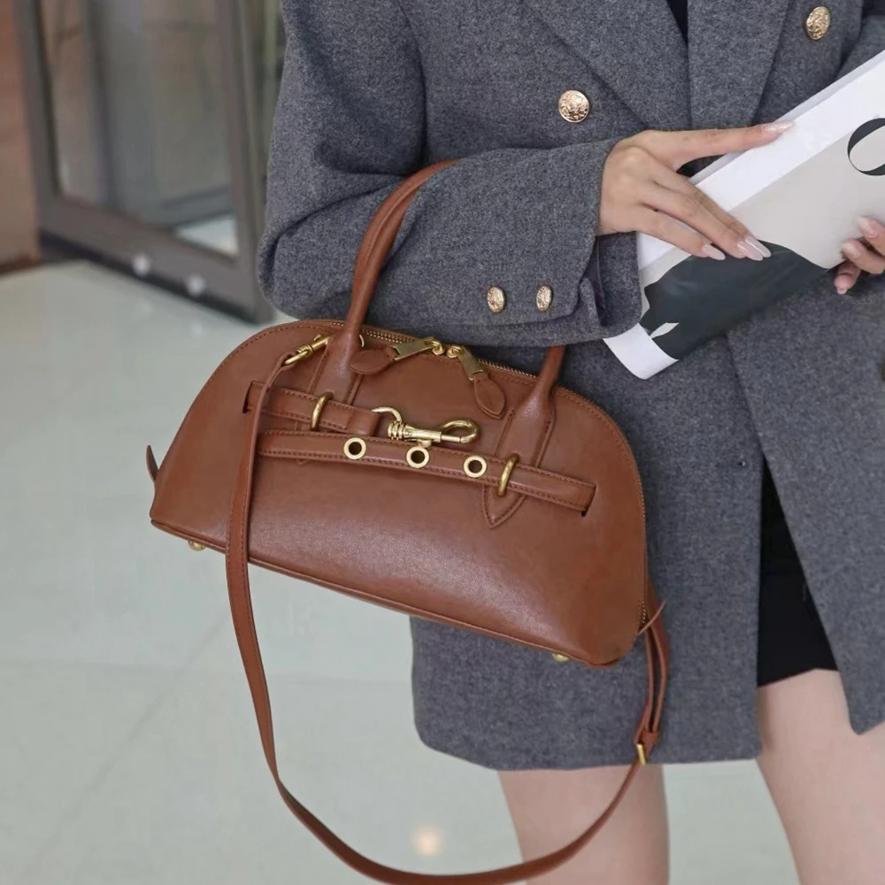 Jinho/金猴2024秋冬新款女斜挎包包高级感手提包轻奢复古贝壳包