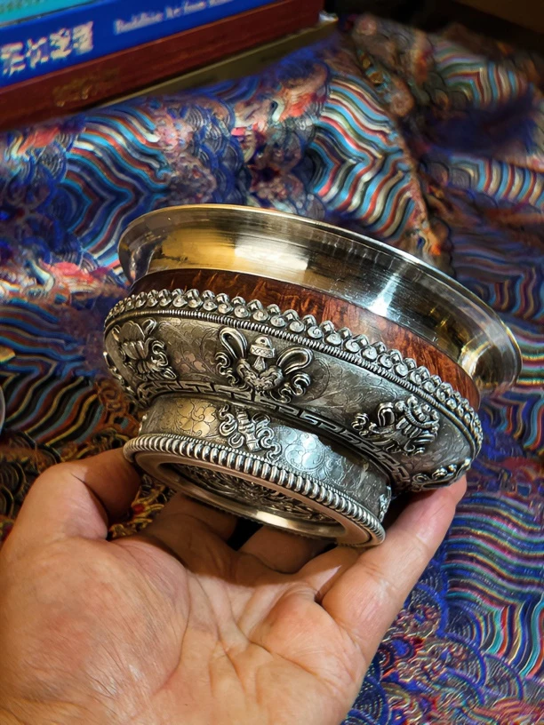 足银银制品 藏式银碗新款民族风精美纯手工八宝碗（店长推荐款）