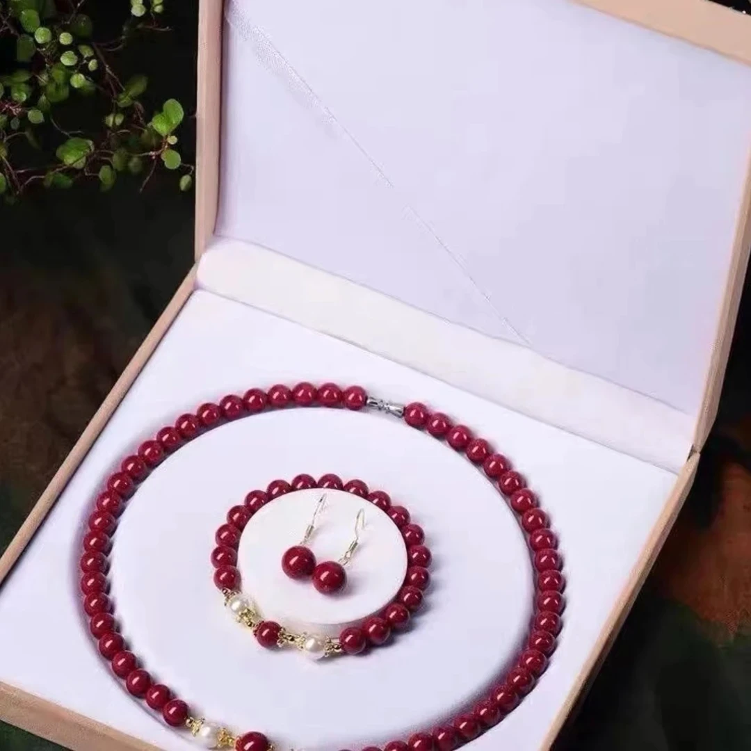 【宠粉福利】时尚纳福红项链手链耳钉百搭三件套