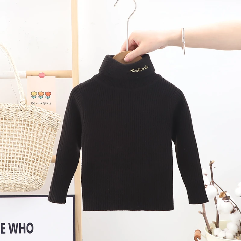 男童女童高领毛衣秋冬儿童针织衫新款洋气小童打底衫
