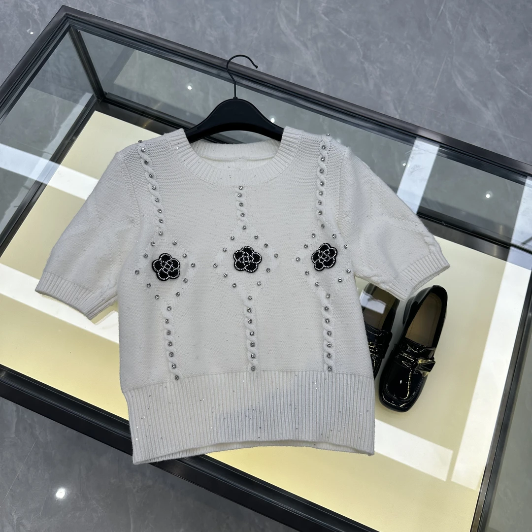 149号重工钉钻高级感套头短袖针织衫ZH3335