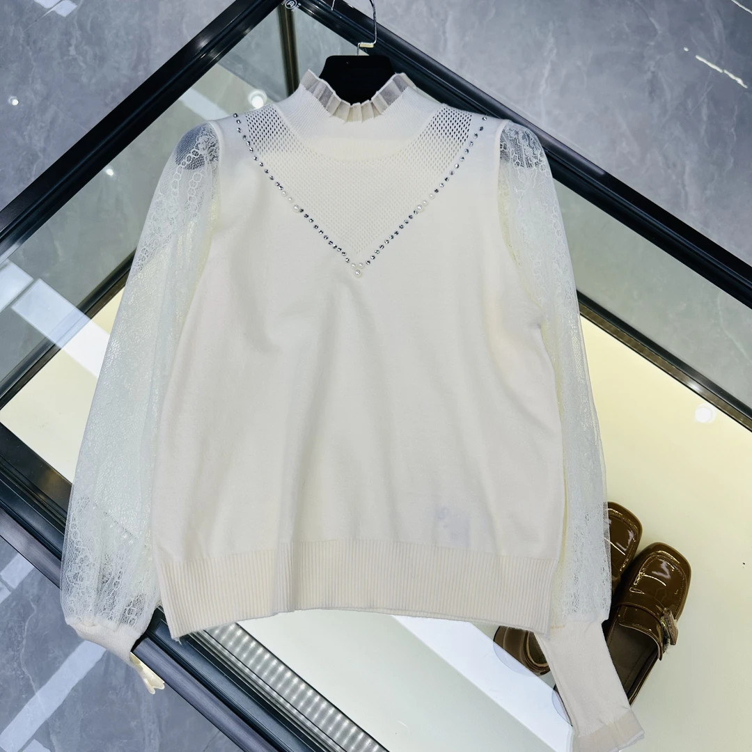 S74-[LONG-NA轻奢严选] 减龄半高领拼接上衣