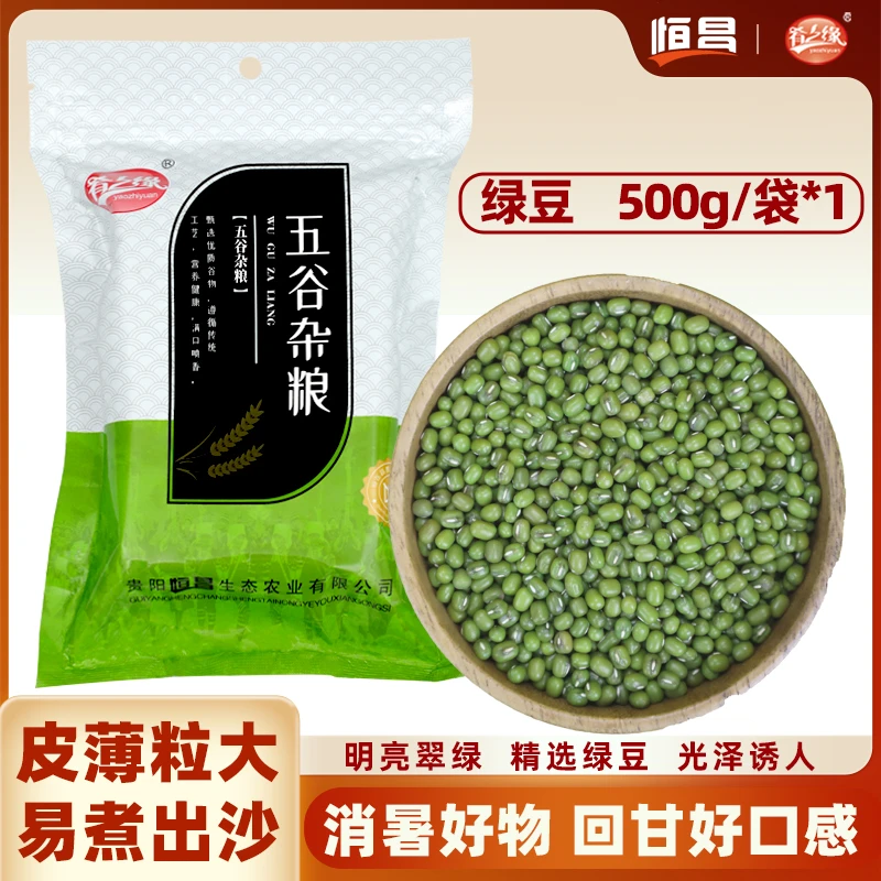肴之缘500g优选精品新绿豆消暑好物回鲜香绿豆大颗粒易煮易出沙汤