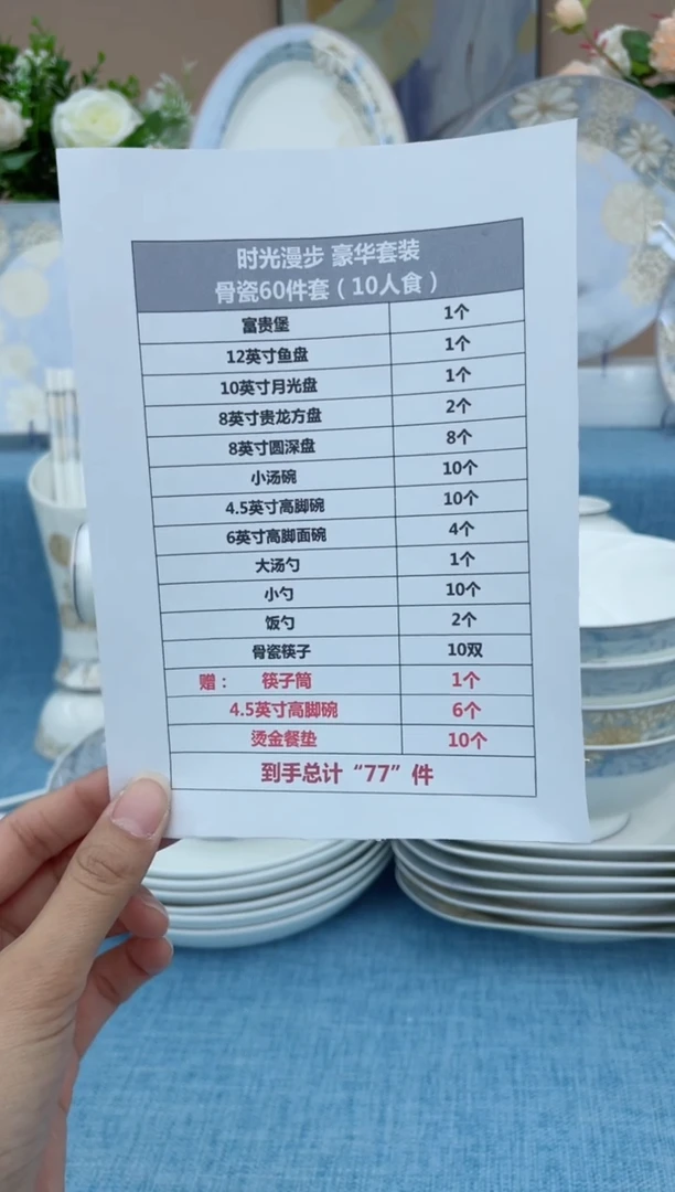 【闪购商品】骨瓷瓷片套装＋吐骨碟