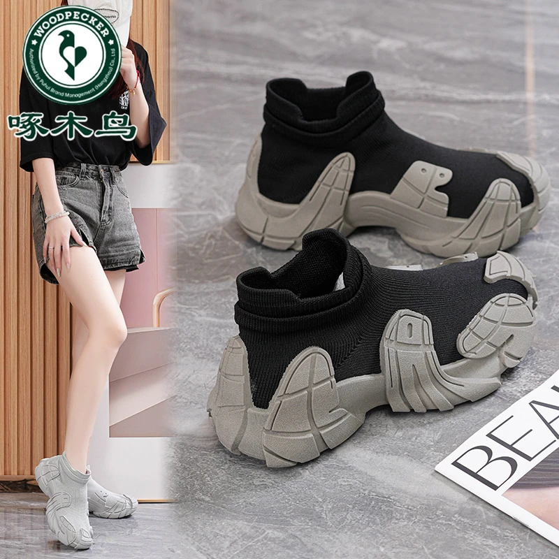 啄木鸟百搭新款运动夏季防滑透气韩版潮鞋厚底ins韩版网红潮女鞋