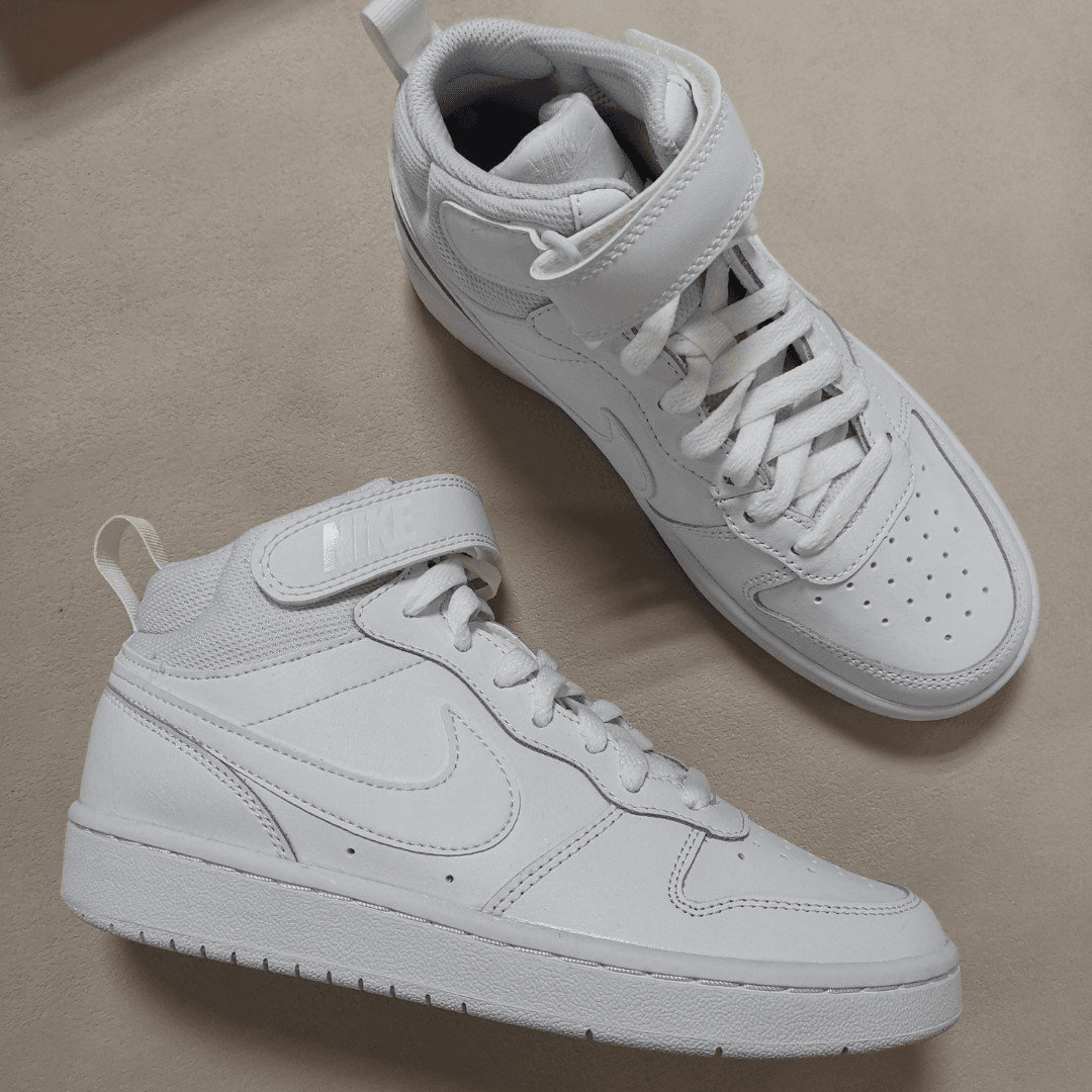 Nike Court Borough 女款中帮百搭纯白时尚休闲板鞋 CD7782-100