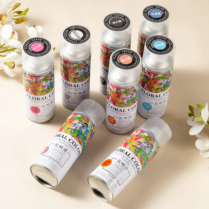 鲜花喷漆喷色剂格都染色剂乌梅子酱色系碎冰蓝花店干花束变色材料