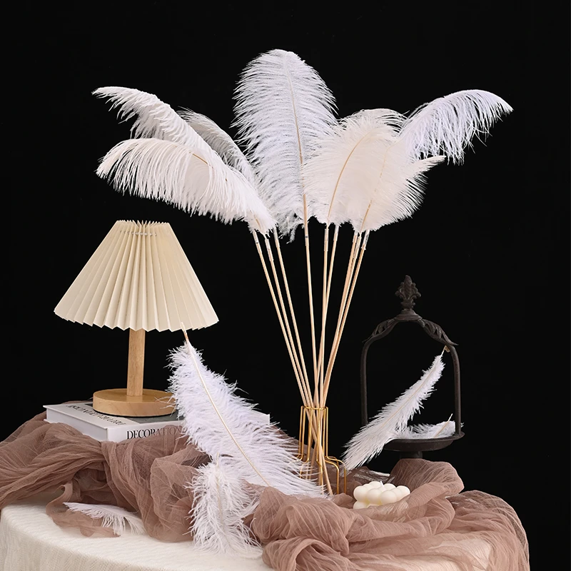 【喜花艺】白色羽毛鸵鸟毛鲜花束装饰配件花艺包装材料DIY包花资材