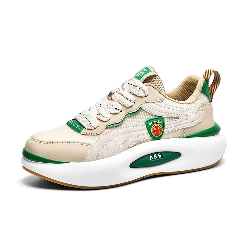 2023夏季休闲时尚百搭薄款男鞋新款网面透气潮流厚底休闲运动鞋子