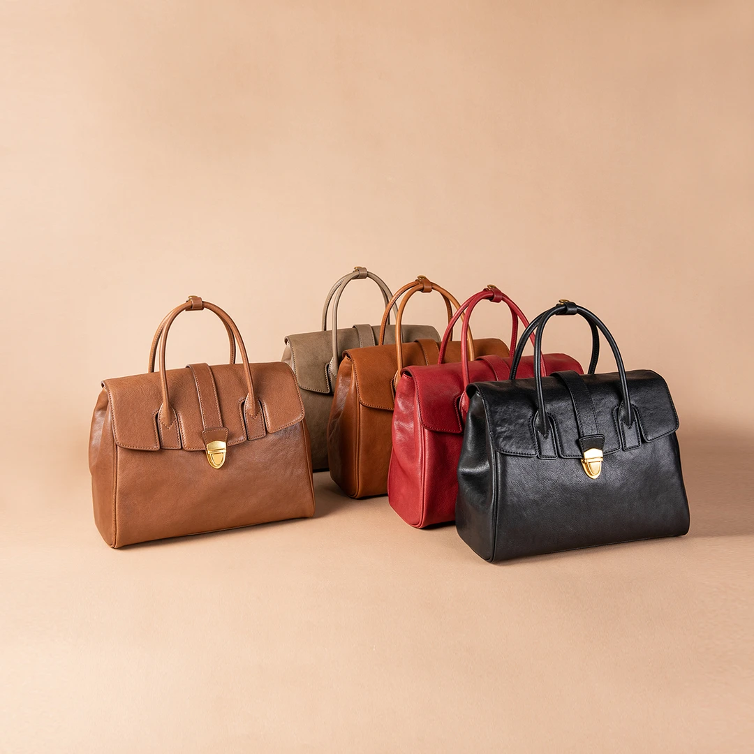 素创【锁爱一生】植鞣头层牛皮大容量时尚大气手提女包ZR30082