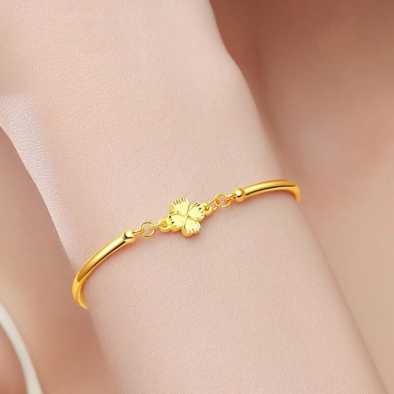 铜合金手链 手链女四叶草轻奢小众高级感时尚百搭手镯手饰简约风
