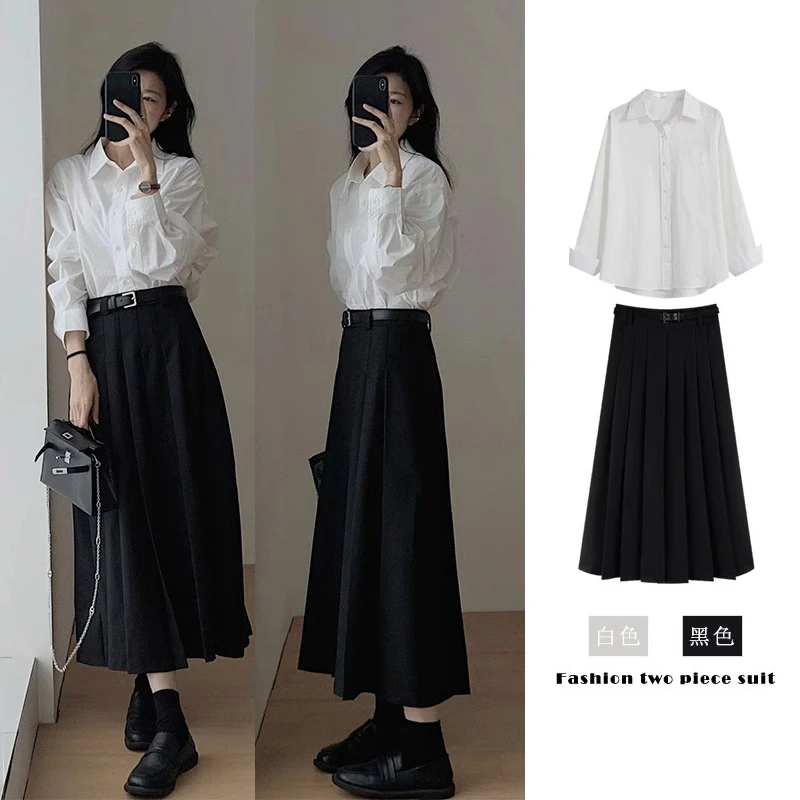 法式气质白色衬衫女设计感小众学院风衬衣时尚百搭中长款显瘦上衣